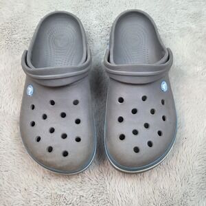 Crocs Crocband II Clogs Unisex Gray Blue Mens 8 Womens 10 Slip On Heel Strap